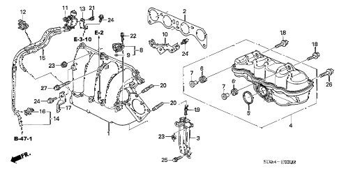 2006 accord EXL 4 DOOR 5MT INTAKE MANIFOLD (L4) ( 2006 accord EXL 4 DOOR 5MT INTAKE MANIFOLD (L4) (