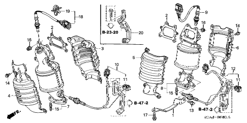 2006 accord EX(V6 NAVI) 4 DOOR 6MT EXHAUST MANIFOLD (V6) diagram 2006 accord EX(V6 NAVI) 4 DOOR 6MT EXHAUST MANIFOLD (V6) diagram