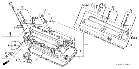 2006 accord EX(V6 NAVI) 4 DOOR 6MT CYLINDER HEAD COVER (V6) diagram 2006 accord EX(V6 NAVI) 4 DOOR 6MT CYLINDER HEAD COVER (V6) diagram