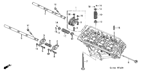 2006 accord EX(V6 NAVI) 4 DOOR 6MT VALVE - ROCKER ARM (FR.) (V6) diagram 2006 accord EX(V6 NAVI) 4 DOOR 6MT VALVE - ROCKER ARM (FR.) (V6) diagram