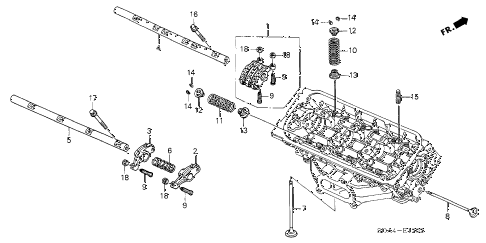 2006 accord EX(V6 NAVI) 4 DOOR 6MT VALVE - ROCKER ARM (RR.) (V6) diagram 2006 accord EX(V6 NAVI) 4 DOOR 6MT VALVE - ROCKER ARM (RR.) (V6) diagram