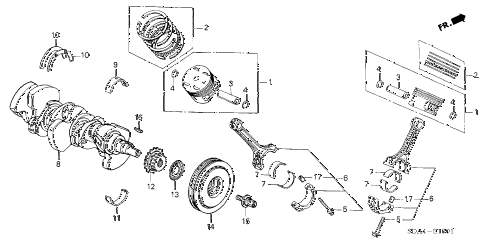 2006 accord EX(V6 NAVI) 4 DOOR 6MT CRANKSHAFT - PISTON (V6) diagram 2006 accord EX(V6 NAVI) 4 DOOR 6MT CRANKSHAFT - PISTON (V6) diagram
