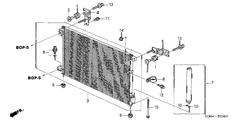 2005 accord DX 4 DOOR 5MT A/C CONDENSER diagram 2005 accord DX 4 DOOR 5MT A/C CONDENSER diagram