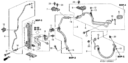 2005 accord DX 4 DOOR 5MT A/C HOSES - PIPES diagram 2005 accord DX 4 DOOR 5MT A/C HOSES - PIPES diagram