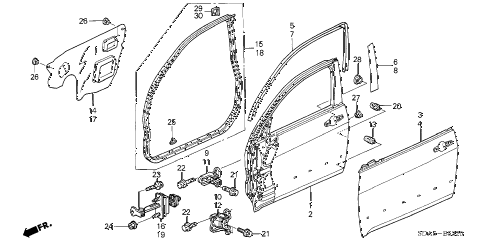 2005 accord DX(VALUE PACKAGE) 4 DOOR 5MT FRONT DOOR PANELS diagram 2005 accord DX(VALUE PACKAGE) 4 DOOR 5MT FRONT DOOR PANELS diagram