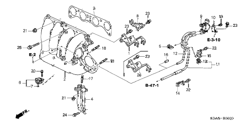 2004 accord EXL(NAVI) 4 DOOR 5MT INTAKE MANIFOLD (L4) (- 2004 accord EXL(NAVI) 4 DOOR 5MT INTAKE MANIFOLD (L4) (-