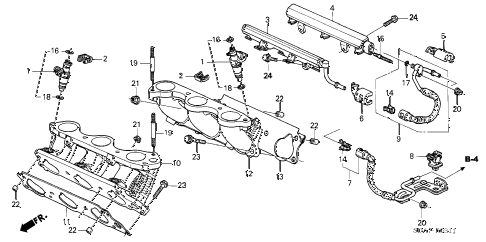 2006 accord EX(V6 NAVI) 4 DOOR 6MT FUEL INJECTOR (V6) diagram 2006 accord EX(V6 NAVI) 4 DOOR 6MT FUEL INJECTOR (V6) diagram