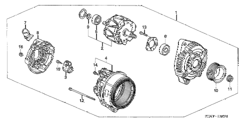 2006 accord EX(V6 NAVI) 4 DOOR 6MT ALTERNATOR (DENSO) (V6) diagram 2006 accord EX(V6 NAVI) 4 DOOR 6MT ALTERNATOR (DENSO) (V6) diagram