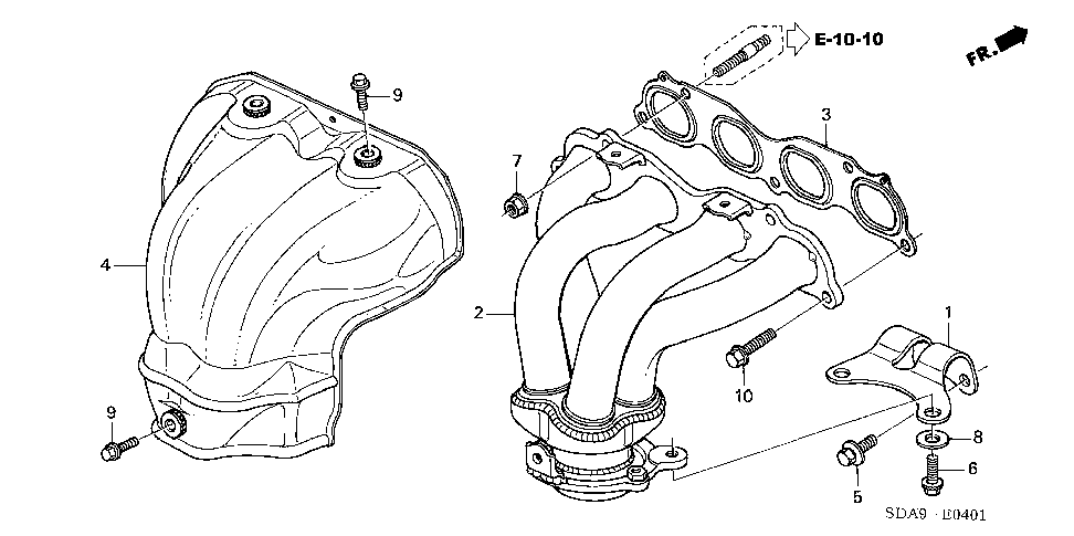 2004 Honda accord exhaust manifold #5