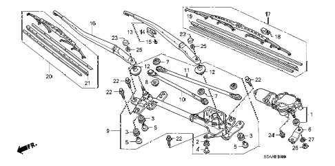 2007 accord EX(SUL) 4 DOOR 5AT FRONT WINDSHIELD WIPER diagram 2007 accord EX(SUL) 4 DOOR 5AT FRONT WINDSHIELD WIPER diagram