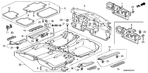2007 accord EXL 4 DOOR 5AT FLOOR MAT diagram 2007 accord EXL 4 DOOR 5AT FLOOR MAT diagram
