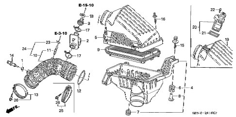 2004 accord LX 2 DOOR 5MT AIR CLEANER (L4) diagram 2004 accord LX 2 DOOR 5MT AIR CLEANER (L4) diagram