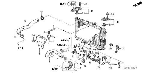2004 accord LX 2 DOOR 5MT RADIATOR HOSE (L4) diagram 2004 accord LX 2 DOOR 5MT RADIATOR HOSE (L4) diagram