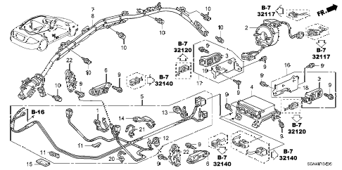 2004 accord EX(V6) 2 DOOR 6MT SRS UNIT diagram 2004 accord EX(V6) 2 DOOR 6MT SRS UNIT diagram