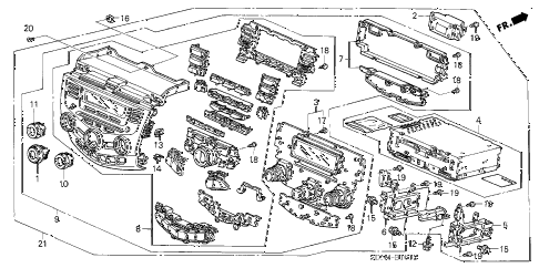 2004 accord EX(V6) 2 DOOR 6MT CENTER MODULE (STANLEY) (AUTO AIR CONDITIONER) diagram 2004 accord EX(V6) 2 DOOR 6MT CENTER MODULE (STANLEY) (AUTO AIR CONDITIONER) diagram