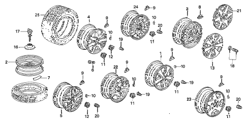 2004 accord LX 2 DOOR 5MT WHEEL DISK (KA) (KL) diagram 2004 accord LX 2 DOOR 5MT WHEEL DISK (KA) (KL) diagram