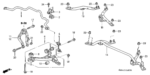 2004 accord EX(V6) 2 DOOR 6MT FRONT LOWER ARM diagram 2004 accord EX(V6) 2 DOOR 6MT FRONT LOWER ARM diagram