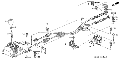 2005 accord EX(V6 NAVI) 2 DOOR 6MT SHIFT LEVER (V6) diagram 2005 accord EX(V6 NAVI) 2 DOOR 6MT SHIFT LEVER (V6) diagram