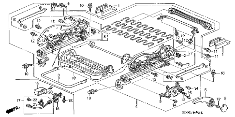 2004 accord LX 2 DOOR 5MT FRONT SEAT COMPONENTS (L.) (MANUAL HEIGHT) diagram 2004 accord LX 2 DOOR 5MT FRONT SEAT COMPONENTS (L.) (MANUAL HEIGHT) diagram