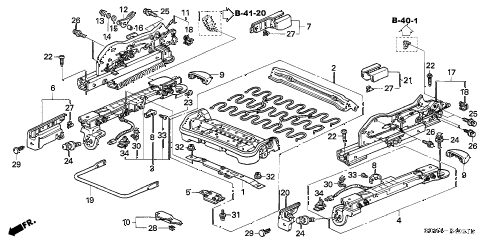 2004 accord EX 2 DOOR 5MT FRONT SEAT COMPONENTS (R.) (2) diagram 2004 accord EX 2 DOOR 5MT FRONT SEAT COMPONENTS (R.) (2) diagram