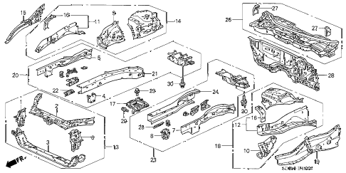 2005 accord EXL(NAVI) 2 DOOR 5MT FRONT BULKHEAD - DASHBOARD diagram 2005 accord EXL(NAVI) 2 DOOR 5MT FRONT BULKHEAD - DASHBOARD diagram