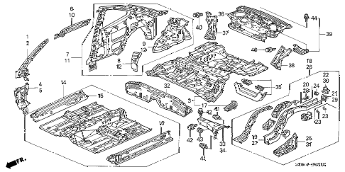 2006 accord LX 2 DOOR 5MT FLOOR - INNER PANEL diagram 2006 accord LX 2 DOOR 5MT FLOOR - INNER PANEL diagram