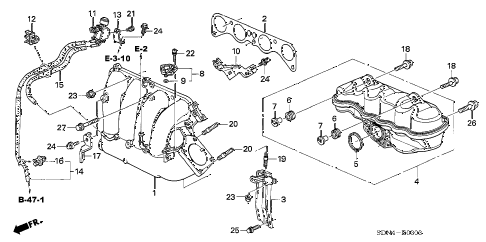 2006 accord LX 2 DOOR 5MT INTAKE MANIFOLD (L4) ( 2006 accord LX 2 DOOR 5MT INTAKE MANIFOLD (L4) (
