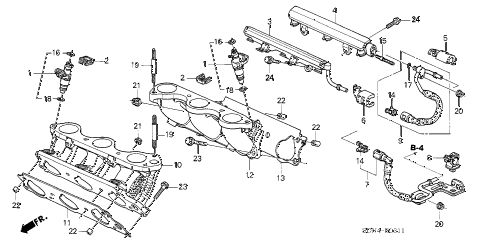 2004 accord EX(V6) 2 DOOR 6MT FUEL INJECTOR (V6) diagram 2004 accord EX(V6) 2 DOOR 6MT FUEL INJECTOR (V6) diagram