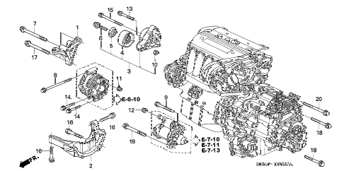 2004 accord LX 2 DOOR 5MT ENGINE MOUNTING BRACKET (L4) diagram 2004 accord LX 2 DOOR 5MT ENGINE MOUNTING BRACKET (L4) diagram