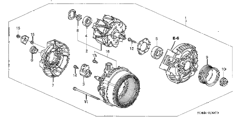2005 accord SE 2 DOOR 5MT ALTERNATOR (DENSO) (L4) diagram 2005 accord SE 2 DOOR 5MT ALTERNATOR (DENSO) (L4) diagram
