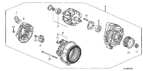 2004 accord EX(V6 NAVI) 2 DOOR 6MT ALTERNATOR (DENSO) (V6) diagram 2004 accord EX(V6 NAVI) 2 DOOR 6MT ALTERNATOR (DENSO) (V6) diagram