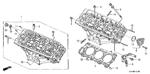 2004 accord EX(V6 NAVI) 2 DOOR 6MT FRONT CYLINDER HEAD (V6) diagram 2004 accord EX(V6 NAVI) 2 DOOR 6MT FRONT CYLINDER HEAD (V6) diagram