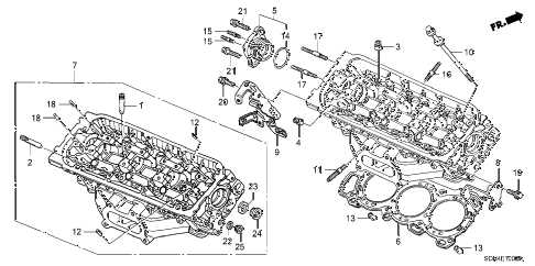 2004 accord EX(V6 NAVI) 2 DOOR 6MT REAR CYLINDER HEAD (V6) diagram 2004 accord EX(V6 NAVI) 2 DOOR 6MT REAR CYLINDER HEAD (V6) diagram