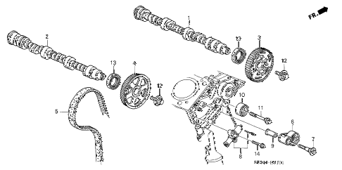 2004 accord EX(V6 NAVI) 2 DOOR 6MT CAMSHAFT - TIMING BELT (V6) diagram 2004 accord EX(V6 NAVI) 2 DOOR 6MT CAMSHAFT - TIMING BELT (V6) diagram