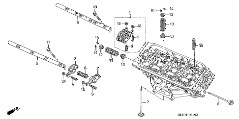 2004 accord EX(V6 NAVI) 2 DOOR 6MT VALVE - ROCKER ARM (FR.) (V6) diagram 2004 accord EX(V6 NAVI) 2 DOOR 6MT VALVE - ROCKER ARM (FR.) (V6) diagram