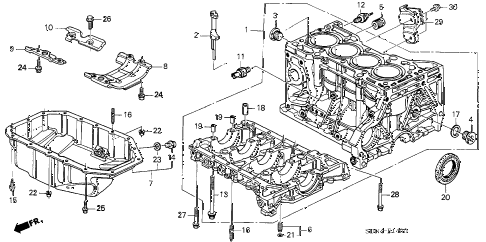 2005 accord EXL(NAVI) 2 DOOR 5MT CYLINDER BLOCK - OIL PAN (L4) diagram 2005 accord EXL(NAVI) 2 DOOR 5MT CYLINDER BLOCK - OIL PAN (L4) diagram