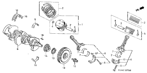 2005 accord EX(V6 NAVI) 2 DOOR 6MT CRANKSHAFT - PISTON (V6) diagram 2005 accord EX(V6 NAVI) 2 DOOR 6MT CRANKSHAFT - PISTON (V6) diagram