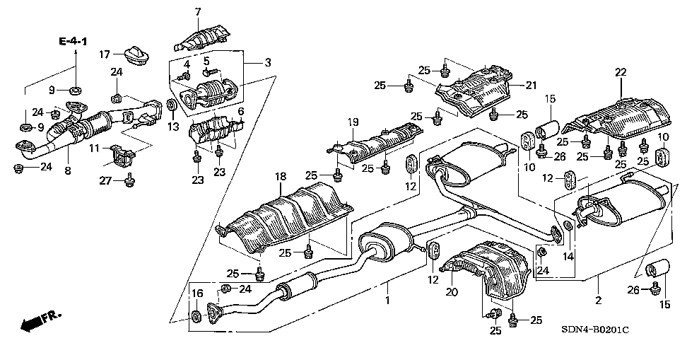 2005 Honda accord v6 exhaust #4