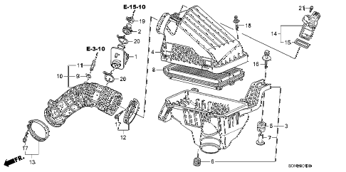 2007 accord LX 2 DOOR 5MT AIR CLEANER (L4) diagram 2007 accord LX 2 DOOR 5MT AIR CLEANER (L4) diagram