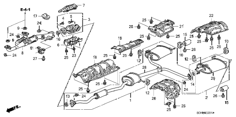 2007 accord EXV6(NAVI) 2 DOOR 6MT EXHAUST PIPE (V6) diagram 2007 accord EXV6(NAVI) 2 DOOR 6MT EXHAUST PIPE (V6) diagram