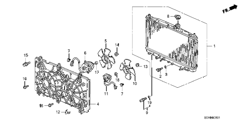 2007 accord LX 2 DOOR 5MT RADIATOR (L4) (VALEO) diagram 2007 accord LX 2 DOOR 5MT RADIATOR (L4) (VALEO) diagram