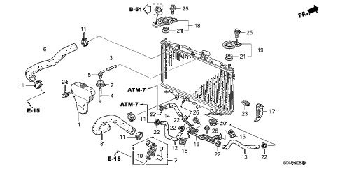 2007 accord EX 2 DOOR 5MT RADIATOR HOSE (L4) diagram 2007 accord EX 2 DOOR 5MT RADIATOR HOSE (L4) diagram