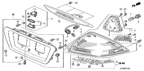 2007 accord EXV6 2 DOOR 6MT TAILLIGHT - LICENSE LIGHT diagram 2007 accord EXV6 2 DOOR 6MT TAILLIGHT - LICENSE LIGHT diagram