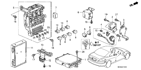 2007 accord LX 2 DOOR 5MT CONTROL UNIT (CABIN) diagram 2007 accord LX 2 DOOR 5MT CONTROL UNIT (CABIN) diagram