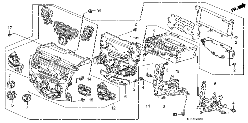 2007 accord LX 2 DOOR 5MT CENTER MODULE (ALPINE) (MANUAL AIR CONDITIONER) diagram 2007 accord LX 2 DOOR 5MT CENTER MODULE (ALPINE) (MANUAL AIR CONDITIONER) diagram