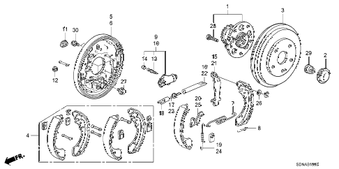 2007 accord LX 2 DOOR 5MT REAR BRAKE (DRUM) diagram 2007 accord LX 2 DOOR 5MT REAR BRAKE (DRUM) diagram