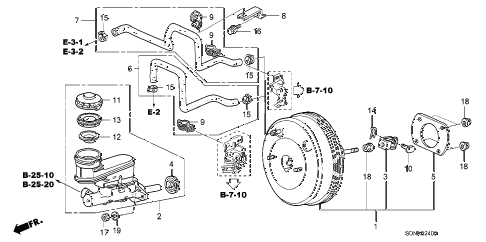 2007 accord EXV6(NAVI) 2 DOOR 6MT BRAKE MASTER CYLINDER - MASTER POWER (1) diagram 2007 accord EXV6(NAVI) 2 DOOR 6MT BRAKE MASTER CYLINDER - MASTER POWER (1) diagram