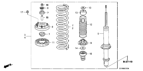 2007 accord EXV6 2 DOOR 6MT FRONT SHOCK ABSORBER diagram 2007 accord EXV6 2 DOOR 6MT FRONT SHOCK ABSORBER diagram