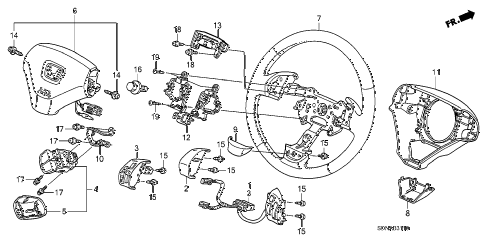 2007 accord EXV6(NAVI) 2 DOOR 6MT STEERING WHEEL (SRS) diagram 2007 accord EXV6(NAVI) 2 DOOR 6MT STEERING WHEEL (SRS) diagram