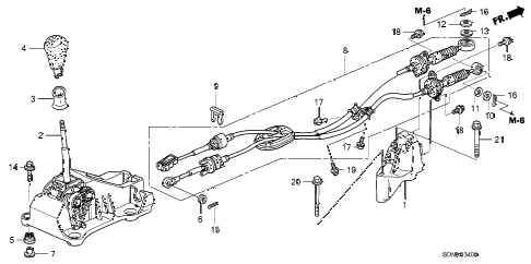 2007 accord LX 2 DOOR 5MT SHIFT LEVER (L4) diagram 2007 accord LX 2 DOOR 5MT SHIFT LEVER (L4) diagram